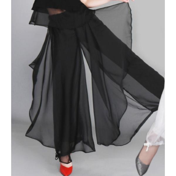 ダンス  フレアパンツ(ブラック)ガウチョパンツ  スカーチョ ワイドパンツ サムエル  cy32-...