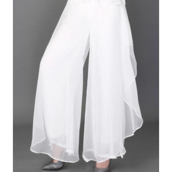 ダンス  フレアパンツ(ホワイト)ガウチョパンツ  スカーチョ ワイドパンツ サムエル  cy32-...