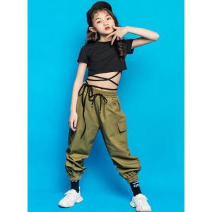 ショート丈 Tシャツ トップス ダンス 子供 ...の詳細画像1