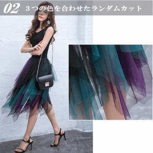 ふんわりと舞う チュール ロングスカート ダン...の詳細画像2