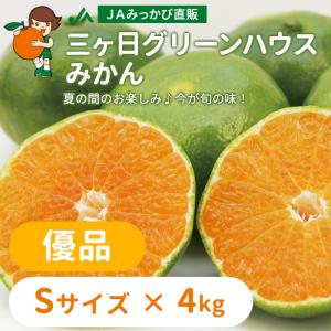 みかん グリーンハウスみかん 優品 Sサイズ 4kg ＪＡみっかび 産地直送 三ヶ日ミカン