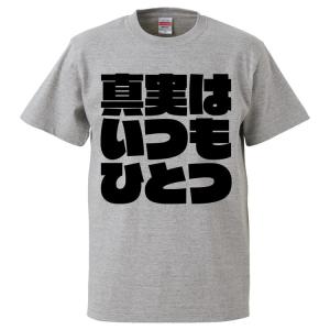 おもしろTシャツ 真実はいつもひとつ ギフト プレゼント 面白 メンズ 半袖 無地 漢字 雑貨 名言 パロディ 文字｜mikanbako