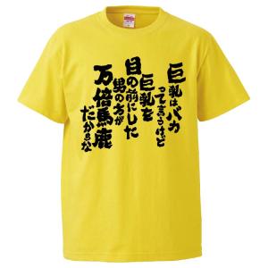 おもしろTシャツ 巨乳はバカって言うけど巨乳を目の前にした男の方が万倍馬鹿だからな ギフト プレゼント 面白 メンズ 半袖 無地 漢字 雑貨 名言 パロディ 文字