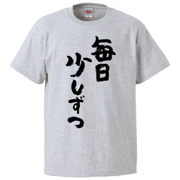 おもしろTシャツ 毎日少しずつ ギフト プレゼント 面白 メンズ 半袖 漢字 雑貨 名言 パロディ ...