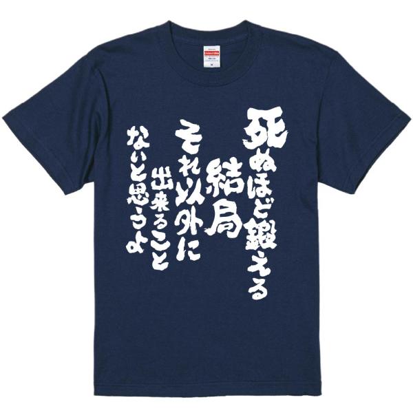 おもしろtシャツ みかん箱 死ぬほど鍛える結局それ以外に出来ることないと思うよ 濃色綿生地 ネットミ...