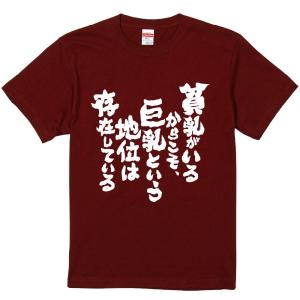 おもしろtシャツ みかん箱 貧乳がいるからこそ、巨乳という地位は存在している 濃色綿生地 ネットミーム パロディ メンズ レディース 半袖