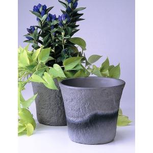 植木鉢 陶器 ロックガーデン ダークシルバー 6号 三河焼