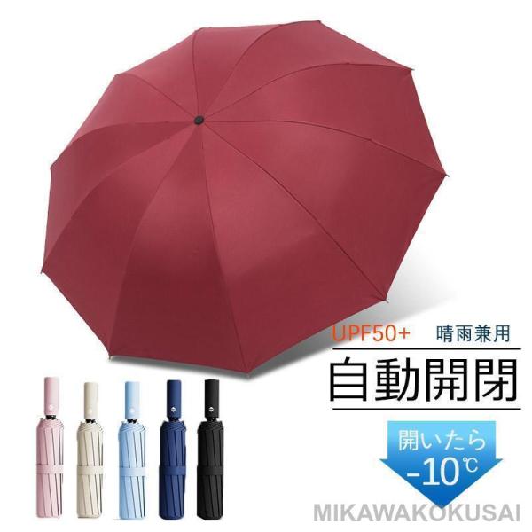 日傘 折りたたみ傘 晴雨兼用 自動開閉 丈夫 遮光 遮熱 UVカット メンズ ビジネス 畳み UPF...