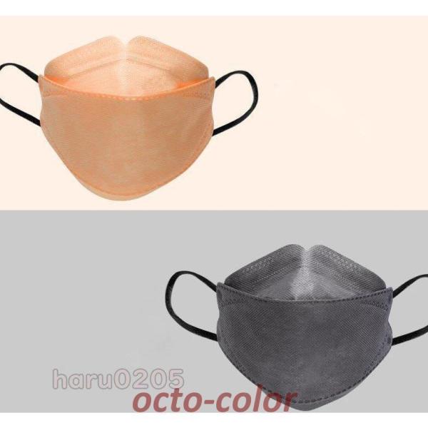 マスク 不織布 KF94 マスク 50枚 3D立体 10個包装 使い捨て 柳葉型 4層構造 虹耳紐 ...