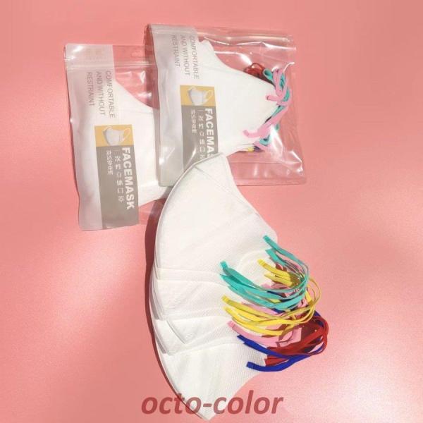 マスク 50枚入 白 バイカラー 無地 10個包装 3D立体 不織布 使い捨てマスク 幅広耳ゴム 3...