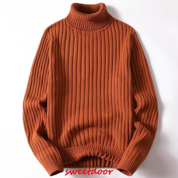 セーター メンズ ニット タートルネック ハイネック タイト 無地 シンプル トップス