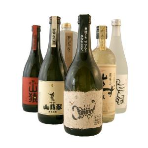 米焼酎　山翡翠（やませみ）・野うさぎの走り・鳥飼　麦焼酎　山猿・黒さそり・銀座のすずめ琥珀　720mlセット｜mikawaya4783