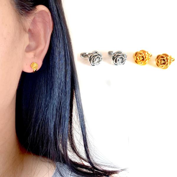 7002 ミニ 花 フープピアス 軟骨金属アレルギー対応