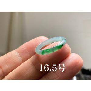 L9-42 一点物 墨緑色 16.5号 ミャンマー産A貨本翡翠 くりぬき リング L9-57 美品 白底陽緑 16.5号 ミャンマー産天然 A貨 本翡翠