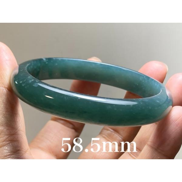 BG9-24 美品 氷糯種 深青色 58.5MM グアテマラ産  本翡翠 バングル