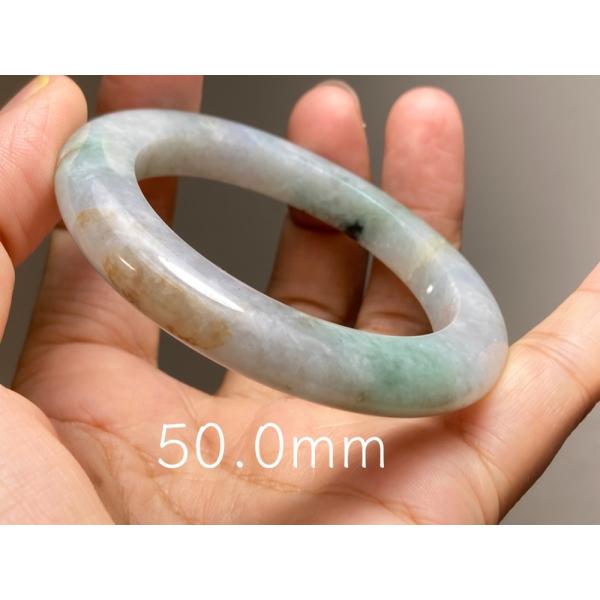 BG9-45 訳あり処分品 50.0mm 糯氷種 ラベンダー ミャンマー産 A貨 本翡翠 バングル