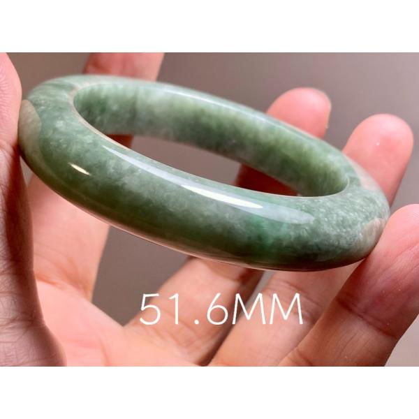 BG9-48 訳あり処分品 グレー緑 51.6mm 糯氷種 ラベンダー ミャンマー産 A貨 本翡翠 ...