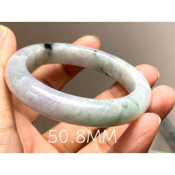 BG9-51 訳あり処分品 50.8mm 糯氷種 ミャンマー産 A貨 本翡翠 バングル