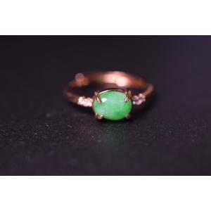 L11-206 氷種 彫花藤草 黄翡翠 13.0号 ミャンマー産 A貨 本翡翠