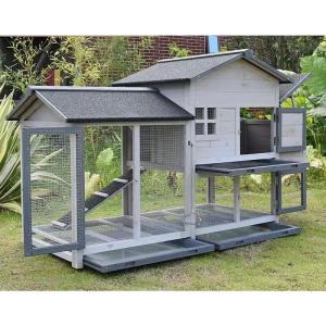 豪華別荘 大型 ペットケージ 透明なドア 別荘 飼育ケージ 小動物ケージ 鶏 鴨 はと うさぎ 屋外 野外 庭用 組立式 防腐材 木製犬舎
