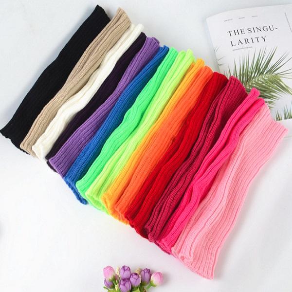 アームウォーマー  ニット リブ ネオン 手袋 指穴 編み レディース 指なし手袋 防寒対策 保温 ...