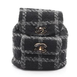 シャネル ココマーク ブランドオフ CHANEL ウール リュックサック バックパック ツイード 中古 レディース