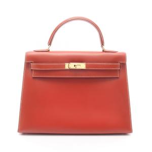 エルメス ケリー32 外縫い 2WAY ブランドオフ HERMES カーフ（牛革） ハンドバッグ ボックスカーフ 中古 レディース