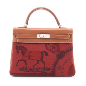 エルメス ケリー32 アマゾン 2WAY 内縫い ブランドオフ HERMES レザー ハンドバッグ トワルクーベル/バレニア 中古 レディース