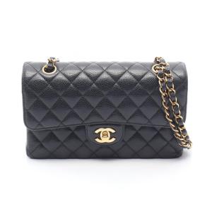 シャネル マトラッセ Wフラップ ブランドオフ CHANEL キャビアスキン(グレインドカーフ) ショルダーバッグ グレインドカーフレザー 中古