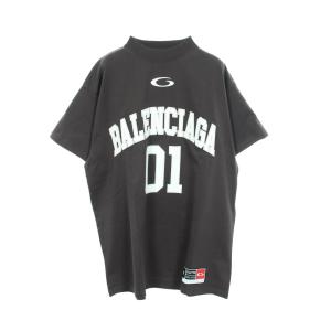 爆買 バレンシアガ ロゴ刺繍 オーバーサイズ ブランドオフ BALENCIAGA コットン 半袖Tシャツ 中古 メンズ レディース