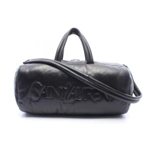 爆買 サンローランパリ ワイドロゴパファー ブランドオフ SAINT LAURENT PARIS レザー ボストンバッグ レザー 中古 メンズ