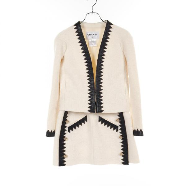 シャネル パールボタン ブランドオフ CHANEL ウール セットアップ 中古 レディース