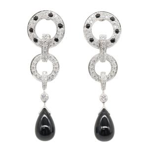 爆買 カルティエ パンテール ダイヤ オニキス ピアス ブランドオフ CARTIER K18WG（ホワイトゴールド） ピアス 750WG 中古 レディース