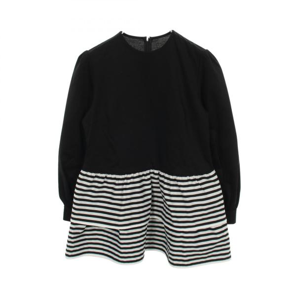 ボーダーズアットバルコニー BODER TIERED TOP カットソー ブラック ブランドオフ B...
