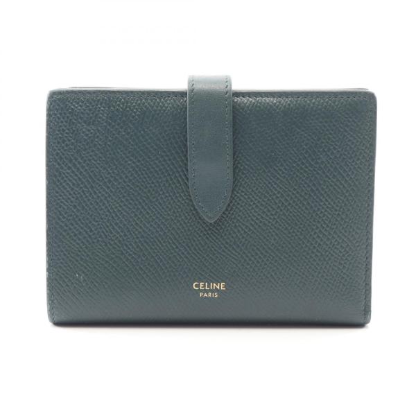 セリーヌ ミディアム ストラップウォレット ブランドオフ CELINE レザー 二つ折り財布 レザー...
