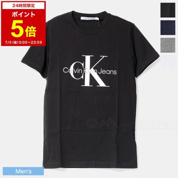 Calvin Klein メンズ コアモノグラム クルーネックスリム Tシャツ J30J320935...