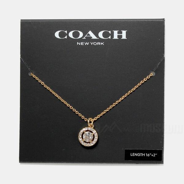 COACH コーチ ネックレス クリスタル ラインストーン ゴールドチェーン レディース 37386...