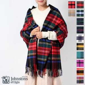ジョンストンズ Johnstons ストール 大判 マフラー カシミア タータンチェック WA56 WA000056 カシミヤ 専用ギフトボックス無料