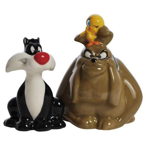 LOONEY TUNES ルーニーテューンズ ソルト＆ペッパー 陶器製 シルベスター トゥイーティー...