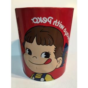 不二家（FUJIYA） ◎不二家ペコちゃん ブリキ缶 赤色 トランクブリキ