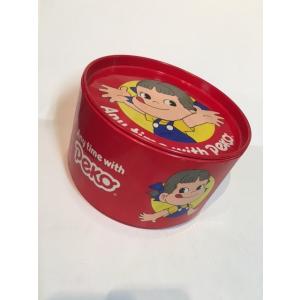 不二家（FUJIYA） ◎不二家ペコちゃん ブリキ缶 赤色 トランクブリキ
