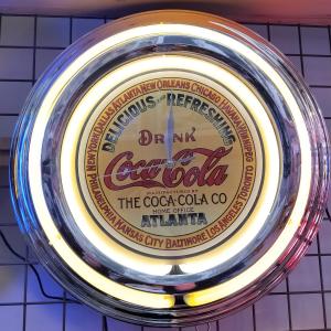 coca cola　Neon Clock　コカコーラ　ネオン時計