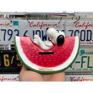 スヌーピー バンク 貯金箱 レモン 陶器 ビンテージ Snoopy Bank Lemon