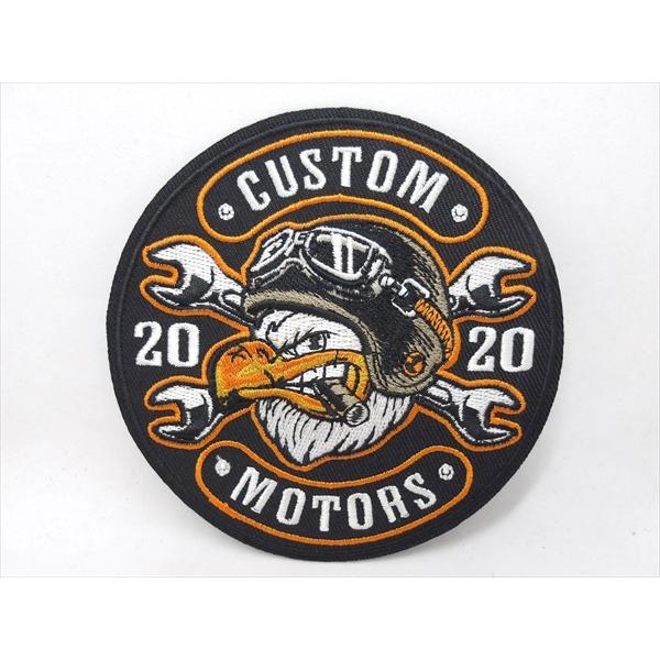 【ワッペン/patch】CUSTOM MOTORS アメリカンイーグル アイロンワッペン ワッペン ...