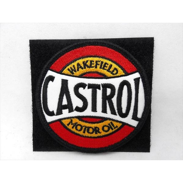 【ワッペン/patch】Castrol GTX MOTOR OIL ロゴマーク マジックテープワッペ...