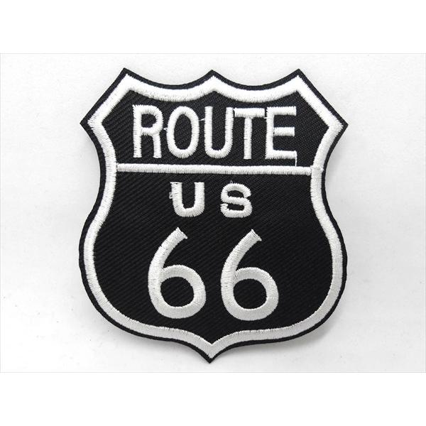 【ワッペン/patch】U.S. ROUTE 66 ブラック アイロンワッペン ワッペン アイロンパ...