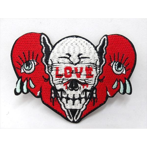 【ワッペン/patch】Gothic Horror スカル ハート ブレイク LOVE アイロンワッ...