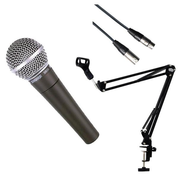 SHURE シュアー SM58-LCE ダイナミックマイク スイッチ無し ＋ アーム型スタンド黒 +...