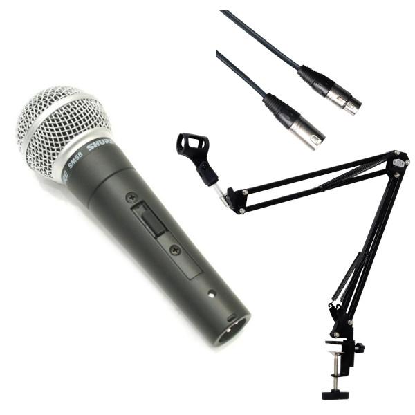 SHURE シュアー SM58-SE  ダイナミックマイク スイッチ付き ＋ アーム型スタンド黒 +...