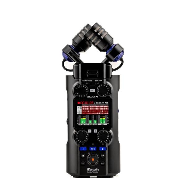ZOOM ズーム ハンディレコーダー H5studio 超低ノイズプリアンプ 大口径XYステレオマイ...